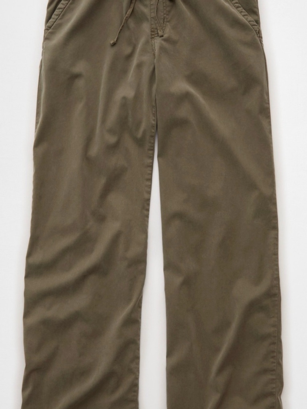 American Eagle Wide Leg Drawstring Pants in Olive - Picture 3 of 8